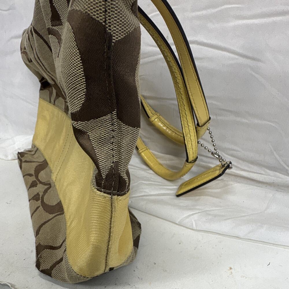 Coach Signature Zip-Top Satchel Handbag Brown/Beige Yellow A1076-F13548 W/wallet - Picture 15 of 16